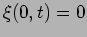 $\xi(0,t)=0$