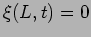 $\xi(L,t)=0$