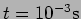 $t=10^{-3}
{\rm s}$