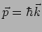 $ \vec
p = \hbar \vec k $