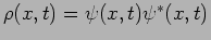 $\rho(x,t)=\psi(x,t) \psi^{*}(x,t)$