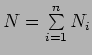 $N=\sum \limits_{i=1}^{n} N_i$