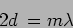 \begin{displaymath}
2 d \, = m \lambda
\end{displaymath}